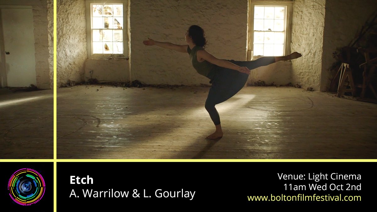 BoltonFilmFest's tweet photo. ‘Etch’ by Abby Warrilow traces the movements of dance carved out in layers of dust and dirt on an old wooden floor.  After the performance has ended all that remains is the impression of the dance etched upon the floor. @Etch @etchthefilm Screening @TheLightBolton https://t.co/oKzfSbICrN