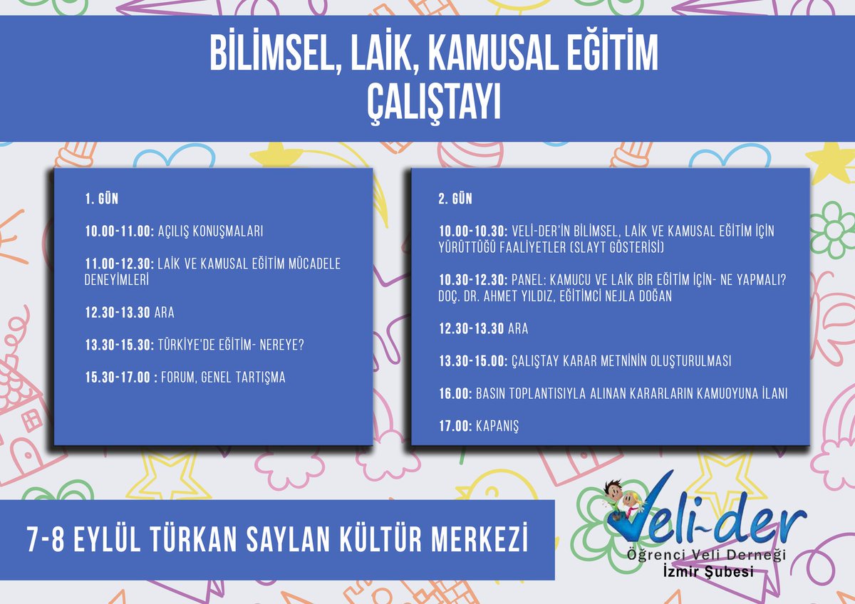 IzmirVeliDer's tweet photo. Bilimsel, Laik ve Kamucu bir eğitim için bir araya geliyoruz. Çocuklarınızın düşleri ve gülüşleri hiç eksilmesin diye... https://t.co/2FXu5zEaMK
