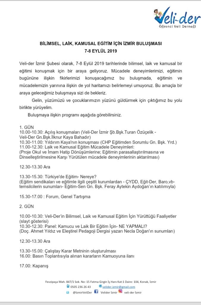 IzmirVeliDer's tweet photo. Bilimsel, Laik ve Kamucu bir eğitim için bir araya geliyoruz. Çocuklarınızın düşleri ve gülüşleri hiç eksilmesin diye... https://t.co/2FXu5zEaMK