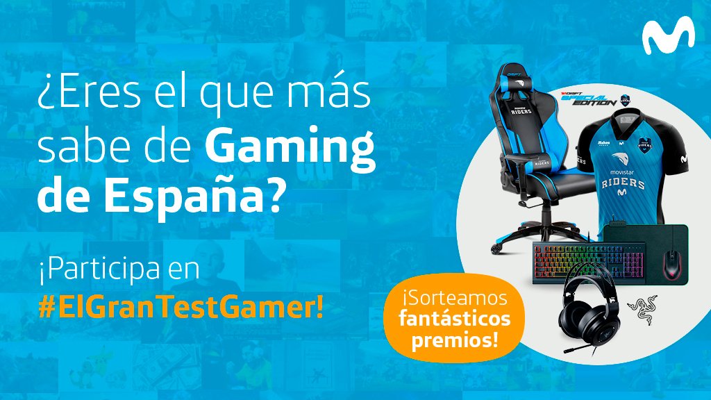 MovistareSports's tweet photo. ¿Todavía no te has enfrentado a #ElGranTestGamer? 😏
¡Pues corre! Que aún estás a tiempo de participar y llevarte regalazos! 🥳
👉https://t.co/CVg9uQMdqU https://t.co/bi33KZA3lM