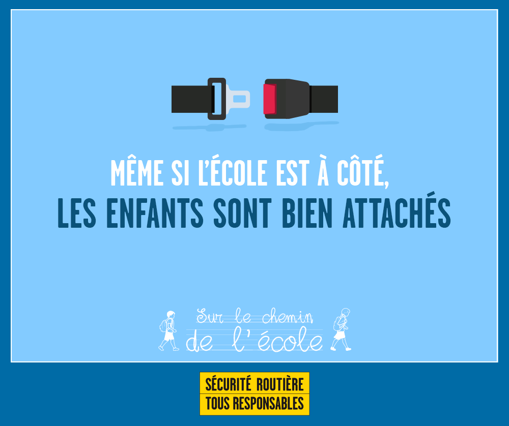 Un petit clic peut éviter un grand choc ! Même pour un court trajet, vérifiez que vos enfants sont attachés correctement et montrez-leur le bon exemple 😉 #Rentrée2019