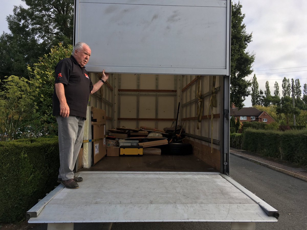 heallreaf's tweet photo. Here is Mike our trusty driver to Nottingham. Yes that little pile in the back is all the tapestries. He’s off and we are about to follow. https://t.co/TwAmsGEsrz