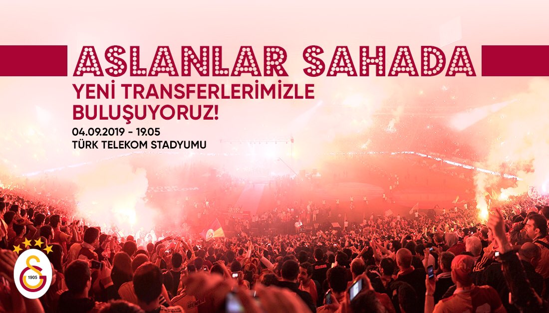 🦁 #AslanlarSahada olacak, tribünler ayağa kalkacak! 🏟

Yeni transferlerimiz 4 Eylül Çarşamba günü 19.05'te yapılacak imza töreniyle mabedimizde büyük taraftarımızla buluşacak! 💛 ❤

Detaylar 👉 galatasaray.org/haber/futbol/y…