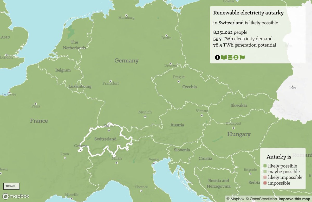 Can ☀️ and 💨 provide all electricity needed in your European country, region, or municipality? Find out using our new, interactive map timtroendle.github.io/possibility-fo…
