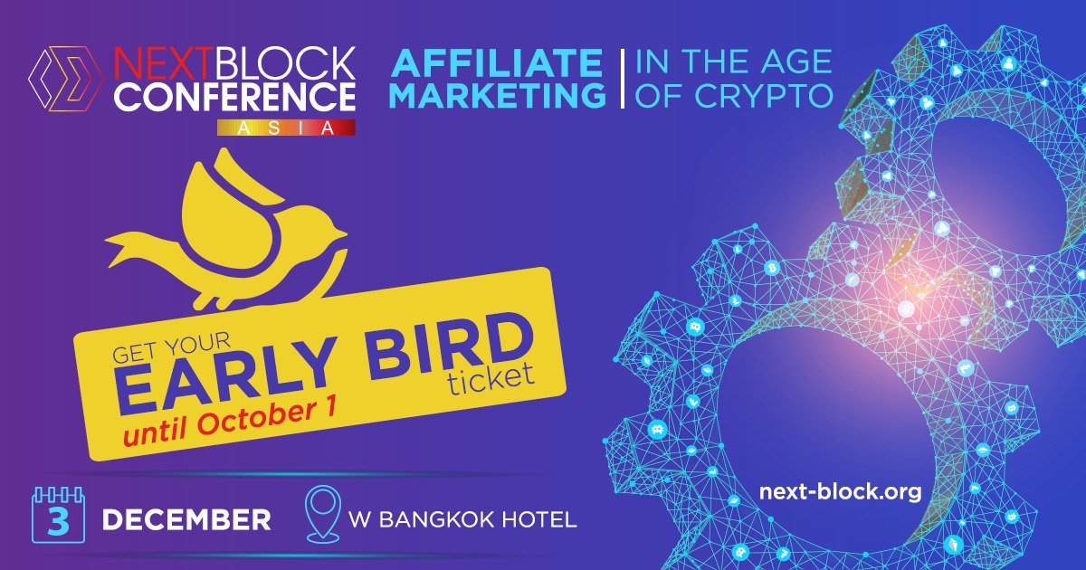KryptonEvents's tweet photo. EARLY BIRD is tweeting for you and inviting to join NEXT BLOCK ASIA 2.0! 🕊

Join to experience the best networking opportunities, perfectly suited exposure and become friends professionals from high-demand affiliate and crypto worlds! 🤩

https://t.co/4OUC4NxuwI! 🎟 https://t.co/Yr8HaMz2MQ