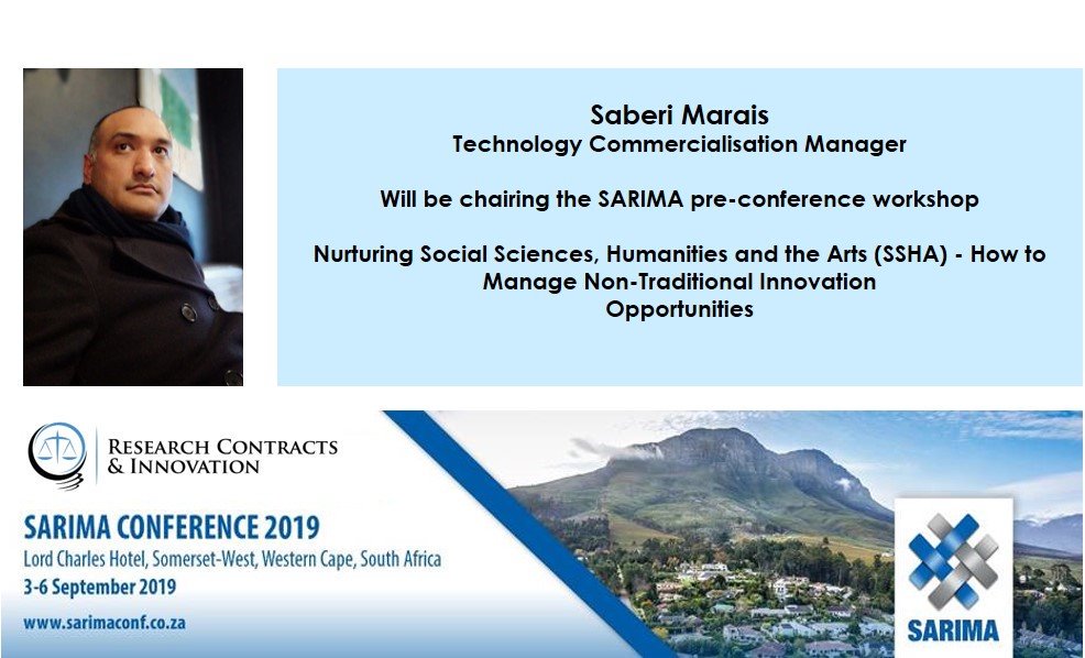 UCT_RCI's tweet photo. @_Saberi is currently chairing the SARIMA pre-conference workshop,
Nurturing Social Sciences, Humanities and the Arts (SSHA) - How to manage non-traditional innovation opportunities.
#SARIMA2019 #UCTInnovation #Techtransfer #SouthernAfrica https://t.co/720bQHDMpK