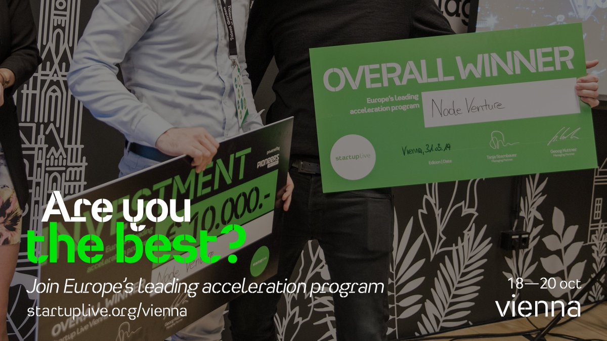 Startup Live (@startuplive) on Twitter photo FINALLY! We are coming back to Vienna! Applications for our next Startup Live Vienna Program are open now - 54 hours to change your life. Get more information and apply until 04.10. ⟶ startuplive.org/vienna  
#startuplive #startuplivevienna #growyournetwork #jointhemovement FINALLY! We are coming back to Vienna! Applications for our next Startup Live Vienna Program are open now - 54 hours to change your life. Get more information and apply until 04.10. ⟶ startuplive.org/vienna  
#startuplive #startuplivevienna #growyournetwork #jointhemovement