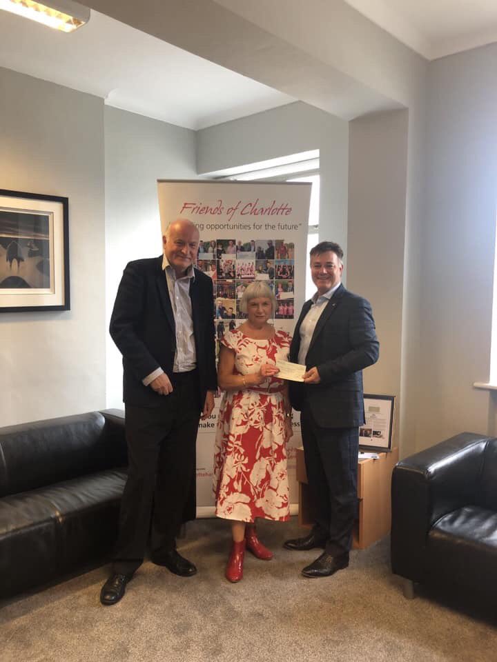 Many thanks to Charlotte Hartey Foundation for £700 donation

Photo Clive, Hazel and Karl Hartey