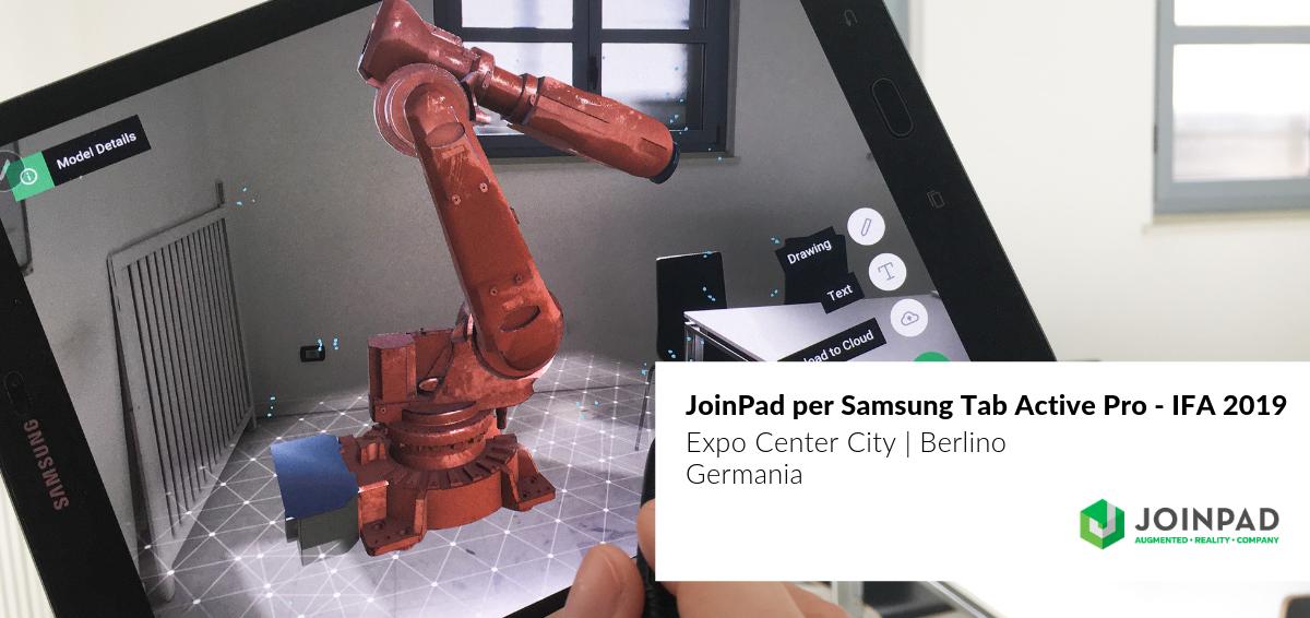 Joinpad's tweet image. Dal 6 all'11 set. saremo a #IFA2019 insieme a @SamsungItalia per mostrare la potenza del nuovo #Galaxy #TabActivePro abbinato a #AugmentedLayout, la nostra innovativa app di #RealtàAumentata per presentazioni prodotti e processi di vendita più efficaci: 
bit.ly/2k1oPzO