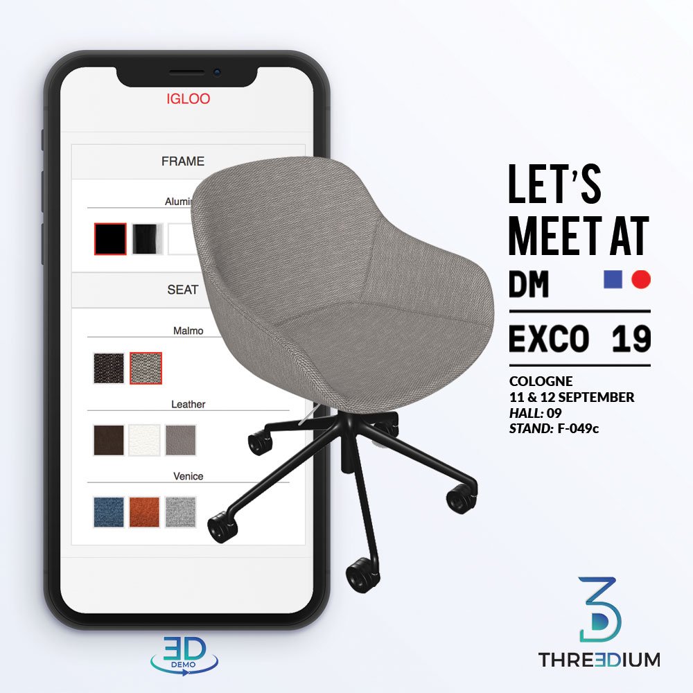 Let's meet at <a href="/dmexco/">DMEXCO</a> and experience our immersive #3D Technology! 
.
.
#3Dexperience #3Dconfiguration #3Decommerce #BreakingNews #DigitalMarketing #DMEXCO19 #DMECXO2019
