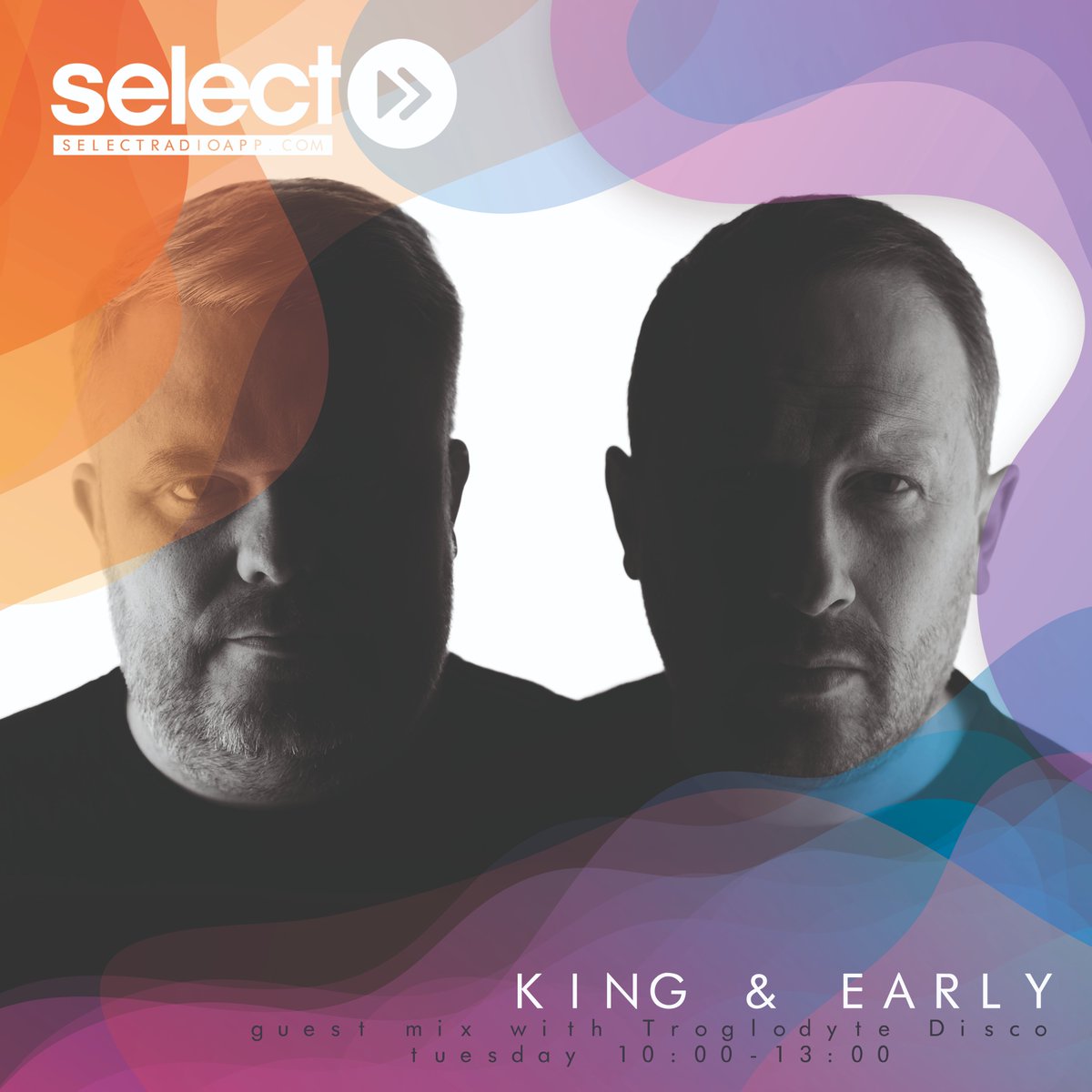 SelectRadioApp's tweet photo. Coming into the studio for today's @atmuch_ #RadioShow is @kingandearly Tune into hear our own @TroglodyteDisco at 10am on https://t.co/hxLIhB0zek #atmuch #HouseMusic https://t.co/2lypdFjNC5
