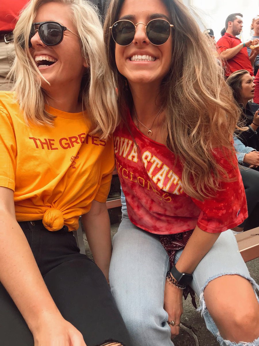 ISU_CHIOMEGA's tweet photo. First Cyclone game day and a win makes for a perfect weekend!! ❤️💛 #isuchiomega https://t.co/2YA5rq1iRV