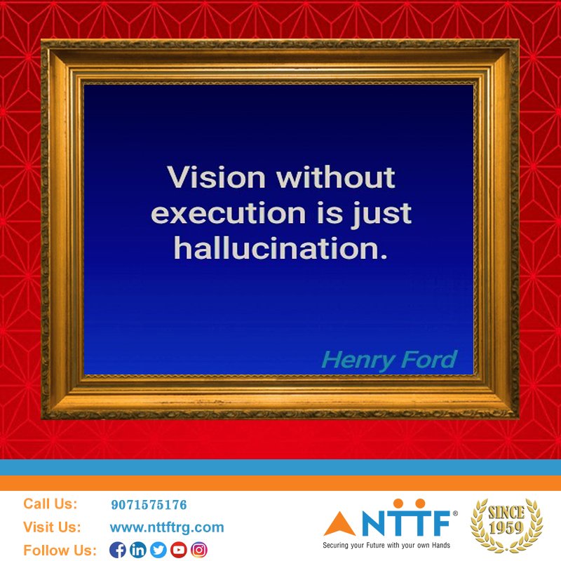 NTTFindia's tweet photo. Vision without execution is just hallucination.
#TurningTuesday #TuesdayTurning #NTF https://t.co/U1c9u9aScP