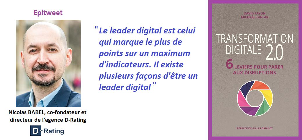 digitalimpacts's tweet photo. #épitweet @nicbaboul : "Le leader digital est celui qui marque le plus de points sur un maximum d'indicateurs" cc @fayon @michaeltartar @d_rating @pbailly @DidierBuquet @IHEDN @SimonJodoin @ingras01

in Nouveau livre https://t.co/M5zELbILTU #transfonum #transformationdigitale https://t.co/zjxjdsyHuZ