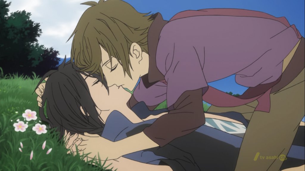 Shinsekai yori the anime have homosexuel relationships. Homosexuality is quite literally a phase in the story society and it honestly made me uncomfortable.I don't know if the manga treat the characters the same way.