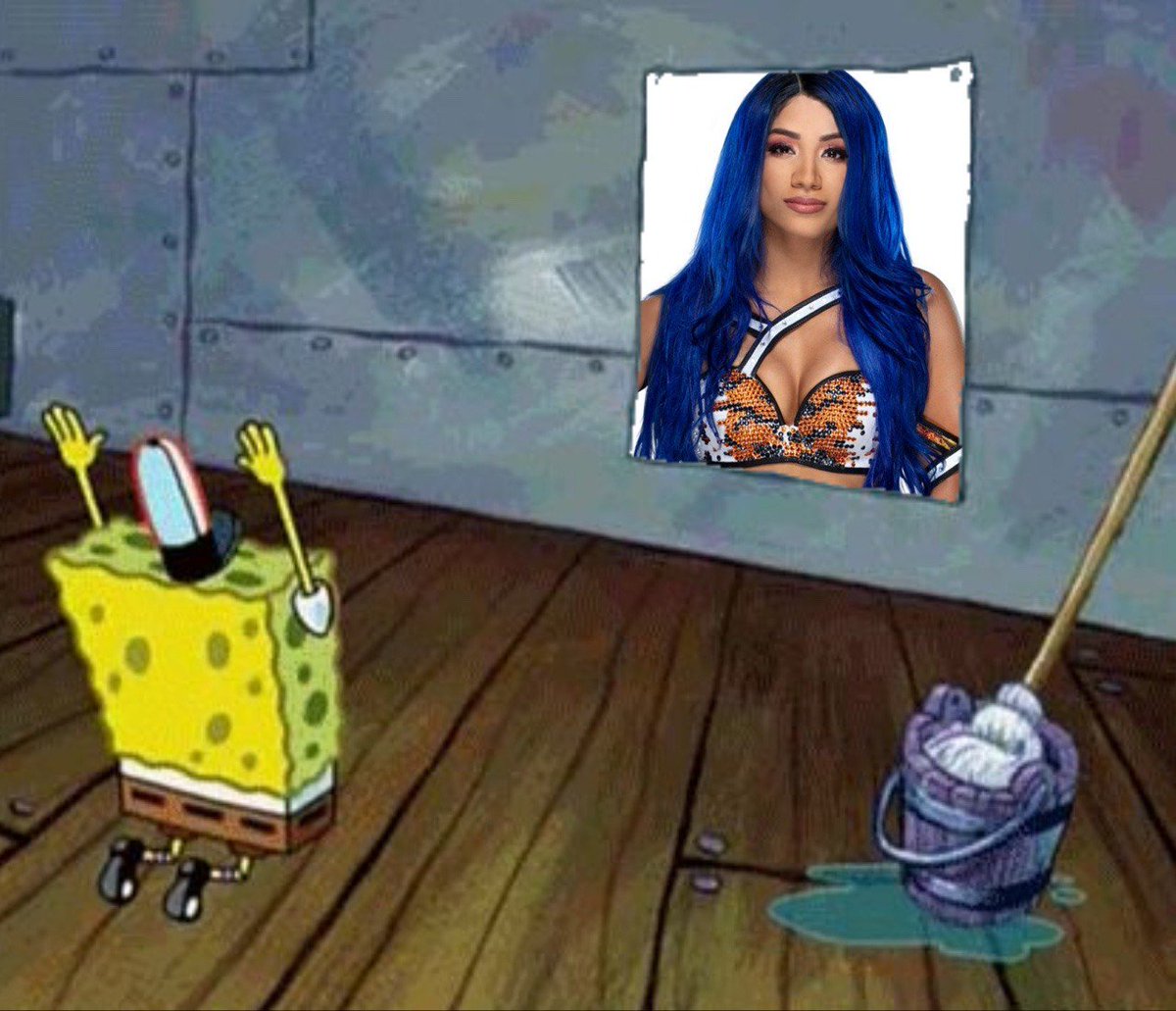 SeshaWWE's tweet photo. @SashaBanksWWE The savior of the division https://t.co/EGxNgNgIDP