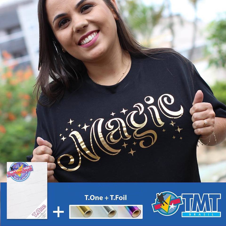 themagictouch's tweet photo. Customise T-shirts with T.Foil! Fast and efficient Metallic Effect shirts with no cutting or weeding required..... Another great print from TheMagicTouch Brazil... #TheMagicTouch #TFoil #Metallic #Foil #TShirts #ImageTransfer https://t.co/QCMasmNZIP