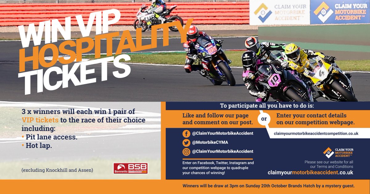 MotorbikeCYMA's tweet photo. Our competition to win VIP hospitality tickets to a @OfficialBSB event next year is still running. Come and find our #ClaimAngels this weekend at @Oulton_Park or enter online. https://t.co/rsQGf4TIOY