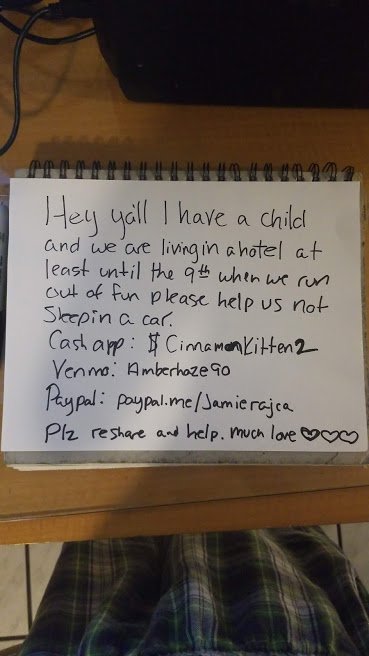 help us not be #homeless please. #help #helpme #ineedhelp #motel #car #outofcash #pleasehelp #hope #child<a href="/tag/homeless"class="tags">#homeless</a><a href="/tag/help"class="tags">#help</a><a href="/tag/helpme"class="tags">#helpme</a><a href="/tag/car"class="tags"><span>#car</span></a><a href="/tag/motel"class="tags"><span>#motel</span></a><a href="/tag/children"class="tags"><span>#children</span></a><a href="/tag/hope"class="tags"><span>#hope</span></a><a href="/tag/child"class="tags"><span>#child</span></a><a href="/tag/lost"class="tags"><span>#lost</span></a><a href="/tag/begging"class="tags"><span>#begging</span></a>
