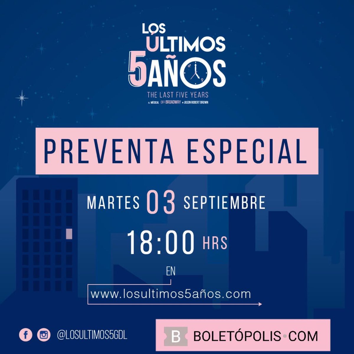 ¿Te ha pasado que no importa lo mucho que ames a alguien, el destino y los proyectos personales de cada uno termina con interponerse entre los 2?.
No puedo dejar de compartirles que esta verdadera belleza de musical estará en Guadalajara #losultimos5gdl #teatro #Guadalajara #lu5