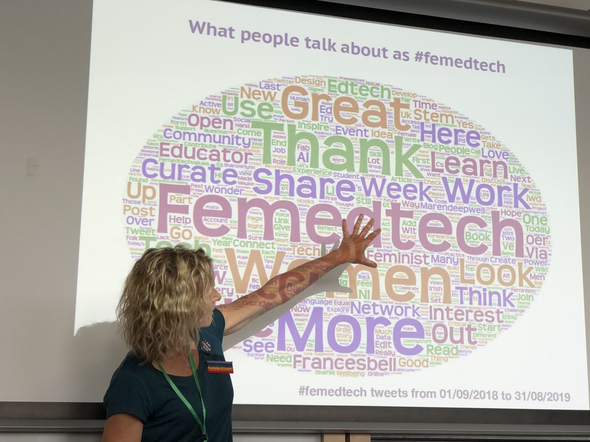 sarahknight's tweet image. Seeing the word cloud from #femedtech tweets from @helenbeetham #altc