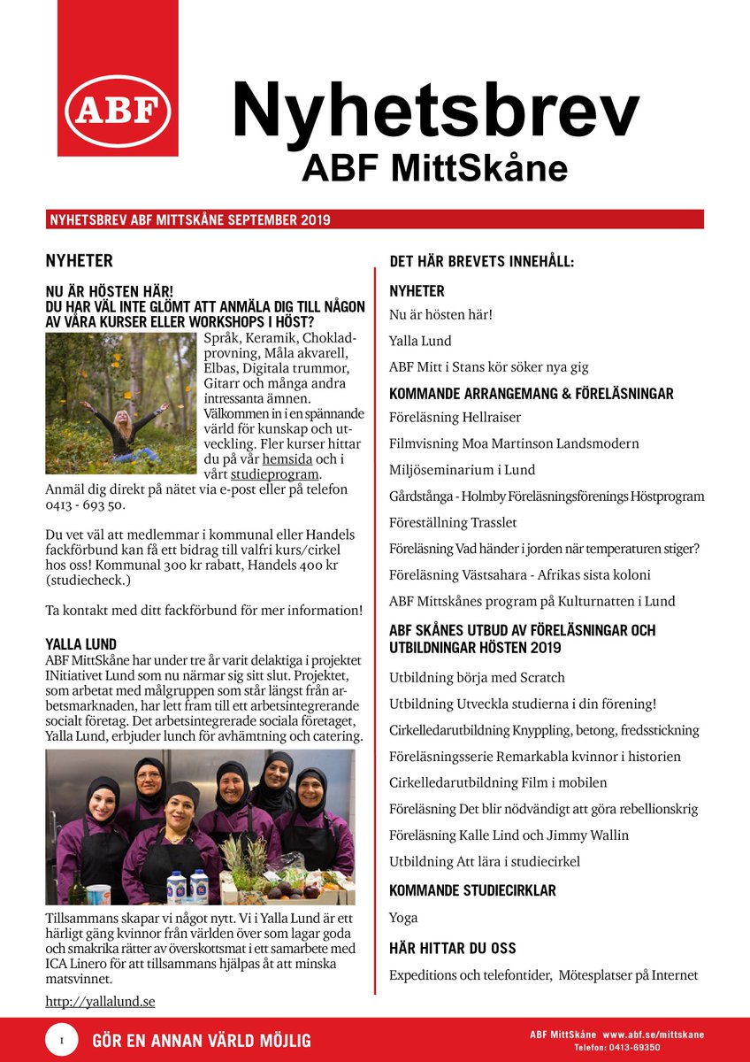 Nu är september månads nyhetsbrev här!
Läs mer om våra kommande arrangemang &amp; föreläsningar
abf.se/globalassets/d…