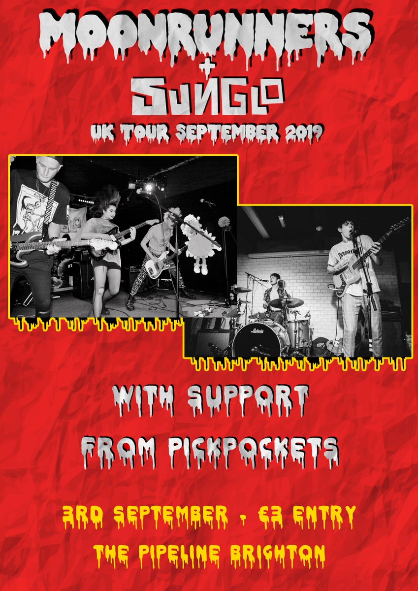 ⚠️TONIGHT⚠️

<a href="/SUNGLOband/">𝕊𝕌ℕ𝔾𝕃𝕆</a> 
Moonrunners
<a href="/_pickpockets_/">Pickpockets</a> 

The Pipeline, Brighton.
Doors 7pm, £3 entry. Come down!!