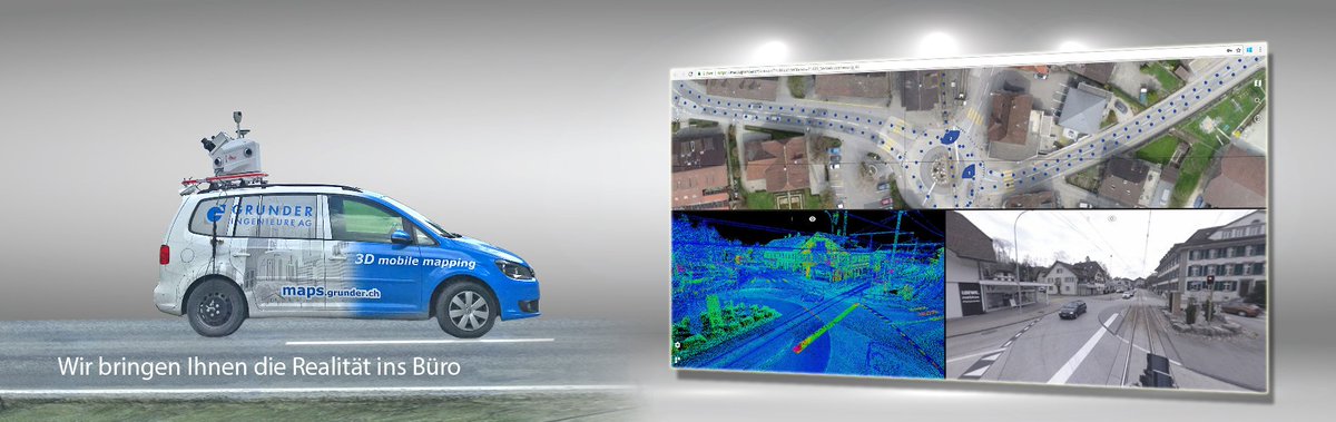 Rechtzeitig zum #Digitaltag präsentieren wir Ihnen unsere #MobileMapping Dienstleistungen in einen neuen Kleid unter maps.grunder.ch
#PegasusTwoUltimate #LaserScanning #geomatics #bigdata #Digitalisierung <a href="/orbitgt/">Orbit GT</a>  #surveying #SwissDigitalDay 
<a href="/LeicaGeosystems/">LeicaGeosystems</a>