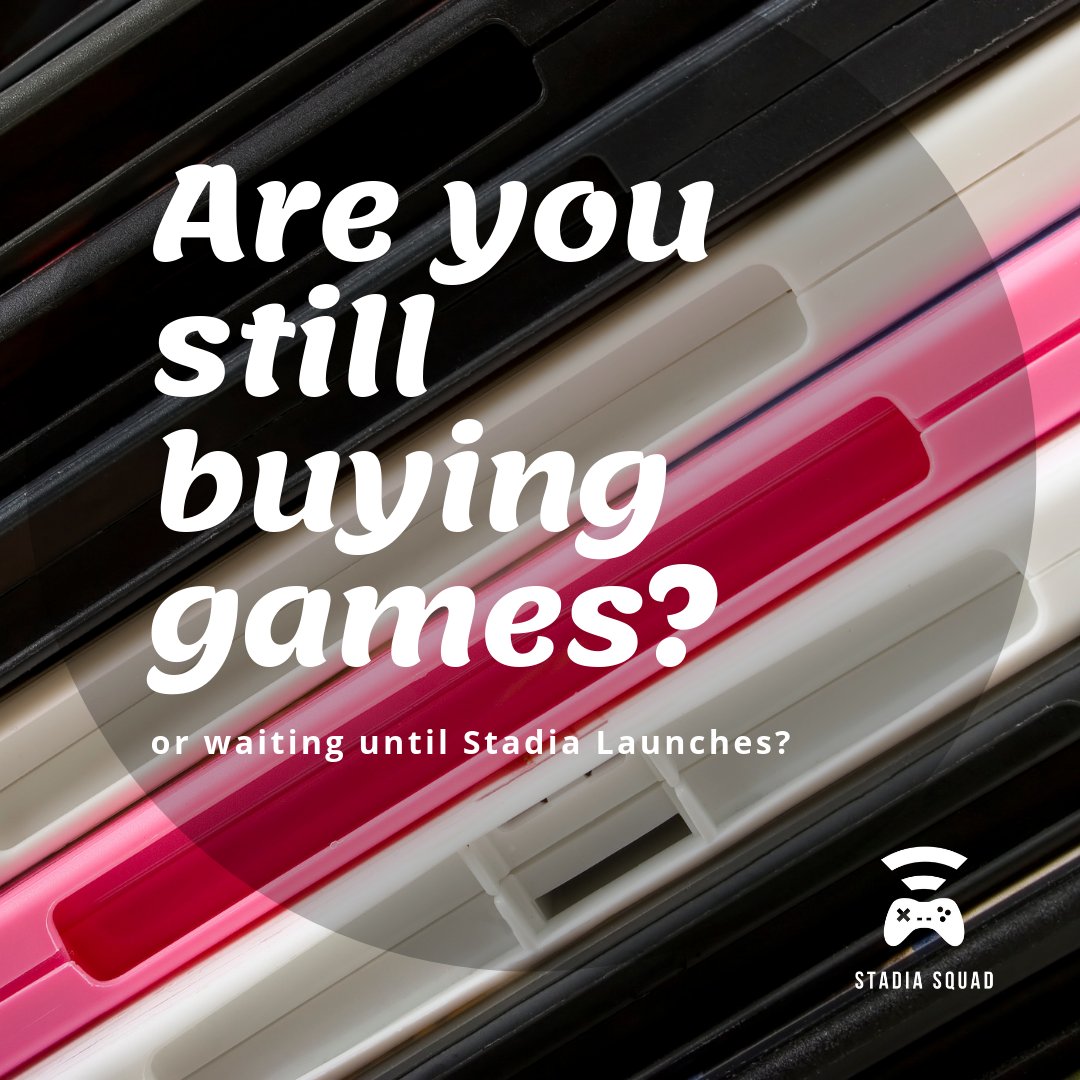 Are you still buying games, or waiting until Stadia launches?

Watch our latest video,
Different Types of Gamers: 
youtu.be/Xa0EDTP9hmI

#gamers #stadia #games #StadiaSquad