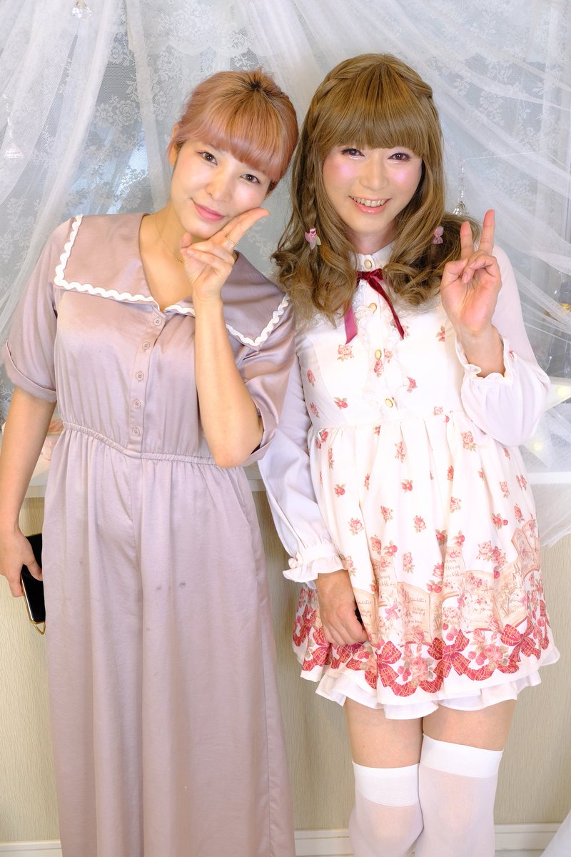 K子 こだめさんとツーショット 女装 Cotton中目黒