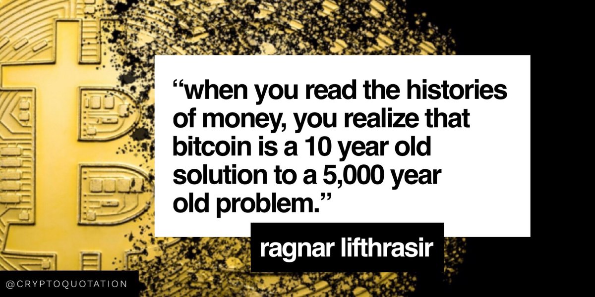 cryptoquotation's tweet image. “...Bitcoin is a 10 year old solution to a 5,000 year old problem” -.@Ragnarly