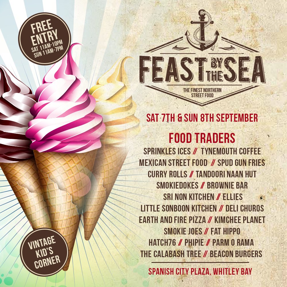 We are pleased to announce this weekends awesome street food traders at Feast by The Sea - Street Food Battle! At Spanish City plaza this Saturday and Sunday. Free entry as always
