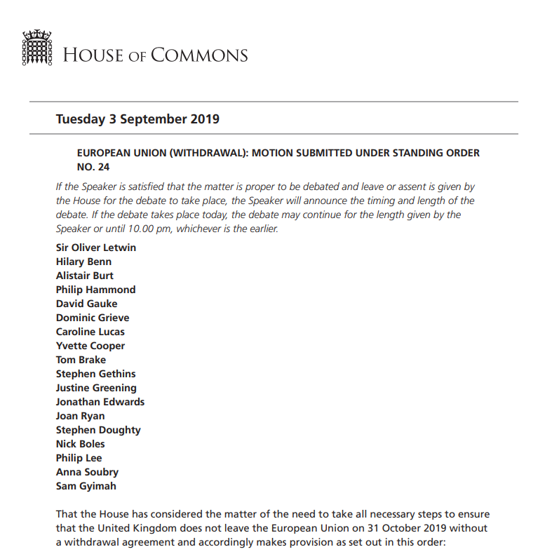 HouseofCommons's tweet photo. An application for an #emergencydebate on the European Union (Withdrawal) has been submitted. The Speaker will consider it later today. If successful, the debate takes precedence over today's scheduled business under Standing Order 24.
https://t.co/mmWOWfREgI https://t.co/vnZFlbNRBA