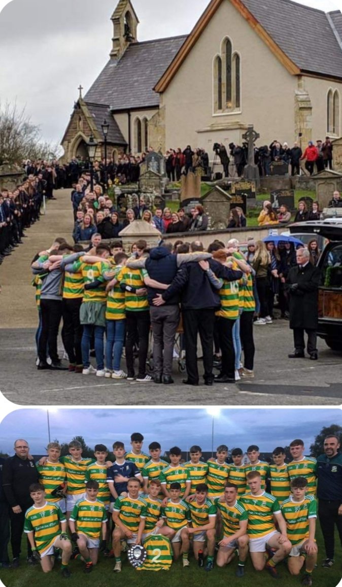 buff_egan's tweet image. Massive Respect to the Edendork Minor Footballers. It’s been a challenging few months but what a Tribute they paid to their teammate and friend Connor Currie RIP. Remembering the number 2 jersey of their lost friend and team mate #ClassyTouch