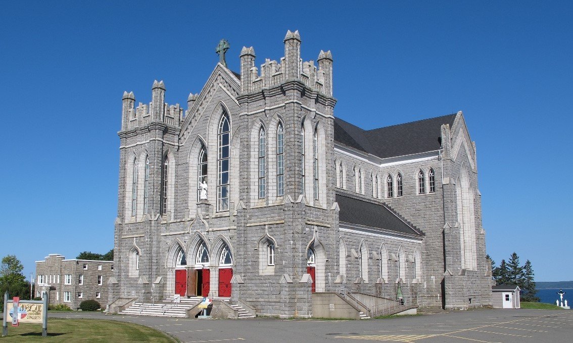  #Mining built  #NovaScotia!Construction on St. Bernard Church in  #Digby County began in 1910 and took 32 years to complete because the parish was determined not to go into debt. It's made of  #granite from the  #Shelburne Island Park  #Quarry which operated from 1890-1960s. #nspoli