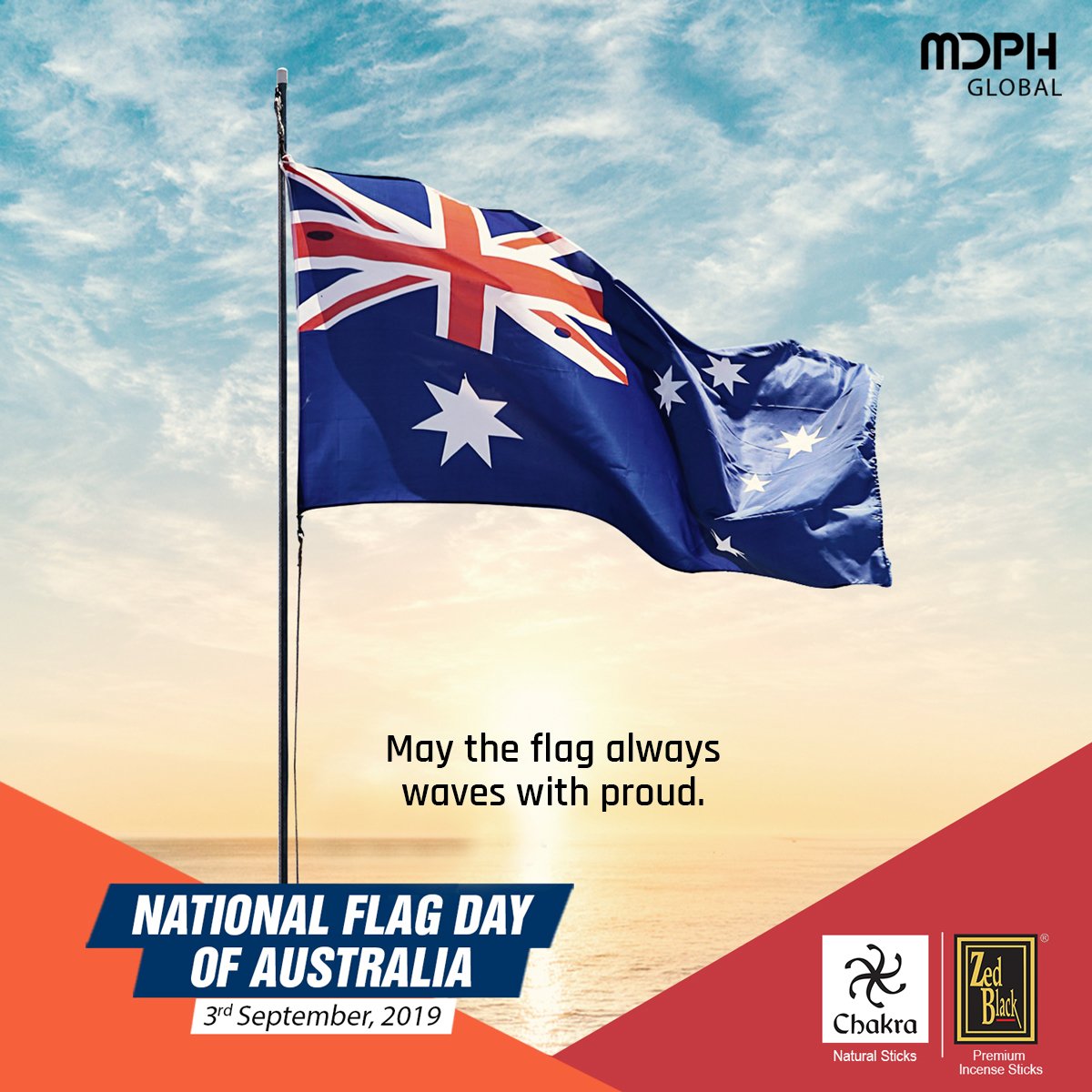 let's always value and respect our #flag.

#NationalFlagDay #Australia #FlagDay #celebrate #Australian #MDPHGlobal #ZedBlack #ChakraAroma #Incense #aroma #chakra #motivation #premium #positivity #Anniversary #natural #September #Sydney #Melbourne #patriotic #proud #respect