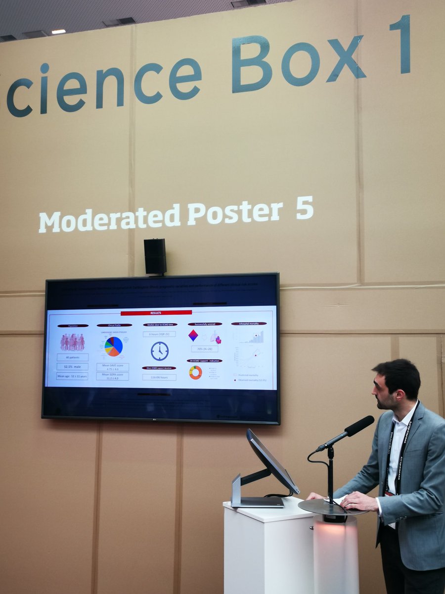 Dr Pedro Teixeira from Gaia Cardiology Department using infographics to illustrate very interesting results from VA-ECMO. Amazing presentation! Congratulations #ESCCongress #ESCCoT #CardiologiaGaia