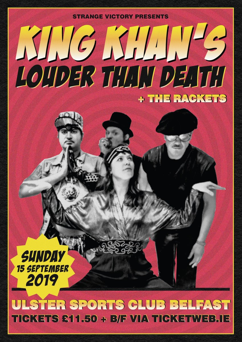 .<a href="/strangevictory/">Strange Victory Presents</a> presents KING KHAN’S Louder Than Death. The punk rock collective will play at #UlsterSportsClub on Sunday 15 September.

Artwork: <a href="/EclecticMediaNI/">Eclectic Media NI</a> - eclecticmedia-ni.co.uk/strange-victory.