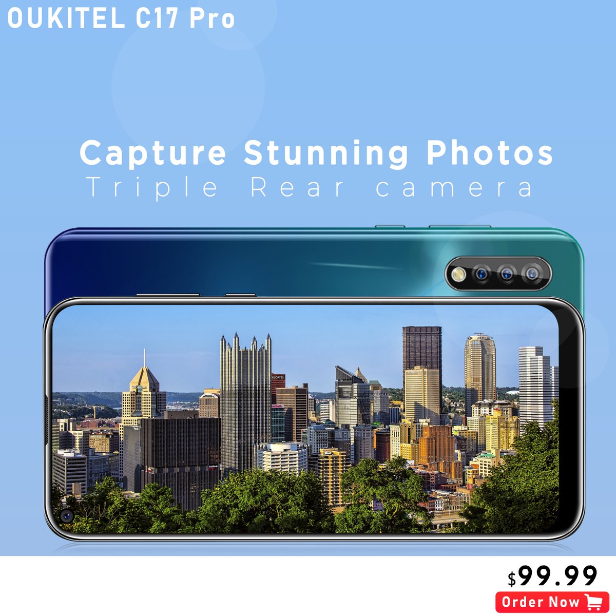 oukitelmobile's tweet image. With Triple 13MP+5MP+2MP Rear camera, #OUKITEL #C17Pro Clicks stunning photos
Wide angle and depth camera, allowing you to capture excellent photos any time.

C17 Pro's Flash sale started at $99.99 only 
bit.ly/C17_Pro

#TripleCamera #BlindHole #Display #Flashsale