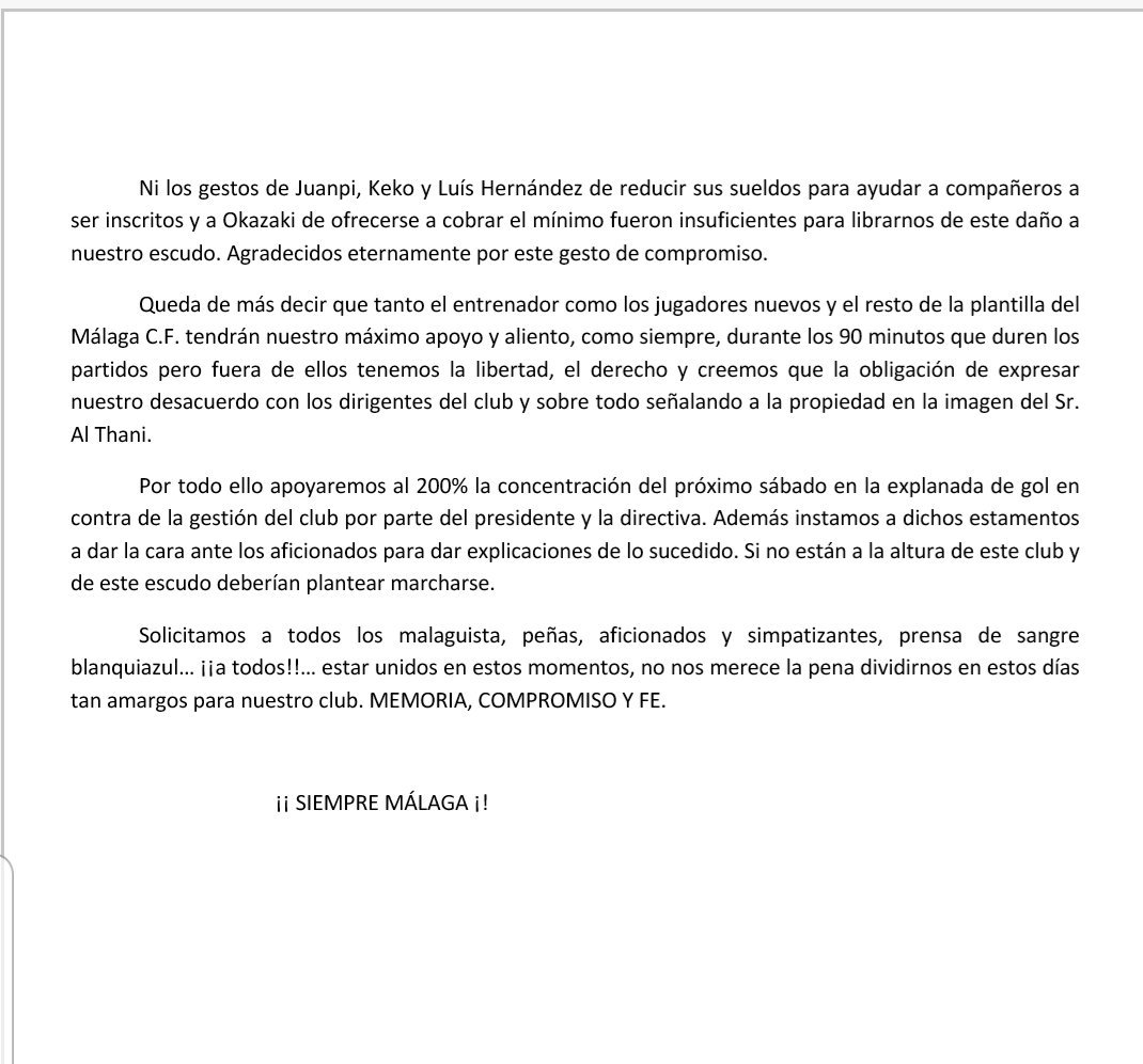 PMLGmanilva's tweet photo. Comunicado oficial de la Peña Malaguista de Manilva @MalagaCF @fpmalaguistas https://t.co/EXsfiQUUSB