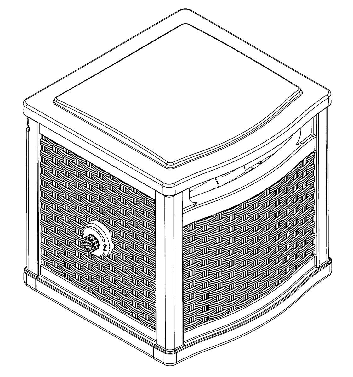 2WitDesign's tweet photo. US D858111 issued today for "Thermoplastic Wicker Panel." Art cited in prosecution included (among others) Hose Reel Enclosure US D707108 and Flower Container US D735602.  If the title was Pattern for a Chair (US D677946), would the same/similar art have been searched/cited? https://t.co/eeCaxuDPAf