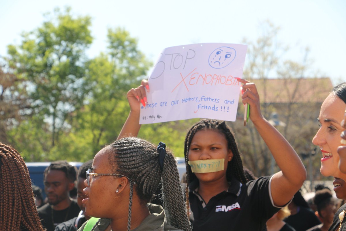 iiemsa_za's tweet photo. @iiemsa_za students and Academics gathered this afternoon in solidarity with Uyinene Mrwetyana's death. Condolences to her family. #RIPImbokodo #NotoGenderBasedViolence https://t.co/rYrE97EGet