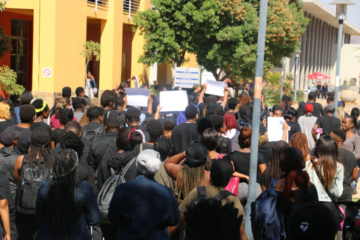 iiemsa_za's tweet photo. @iiemsa_za students and Academics gathered this afternoon in solidarity with Uyinene Mrwetyana's death. Condolences to her family. #RIPImbokodo #NotoGenderBasedViolence https://t.co/rYrE97EGet