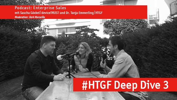 HTGF's tweet photo. #HTGFDeepDive Podcast #3: Skalieren mit Enterprise Sales! @EmmerlingTanja und Sascha Göckel, von @deviceTRUST, über #Startups, lange Verkaufszyklen, die Herausforderungen des eigenen Vertriebs und den Einbezug externer Partner. 👉 https://t.co/fydLk55Bgv Was ist eure Erfahrung? https://t.co/I9Y23LIljM