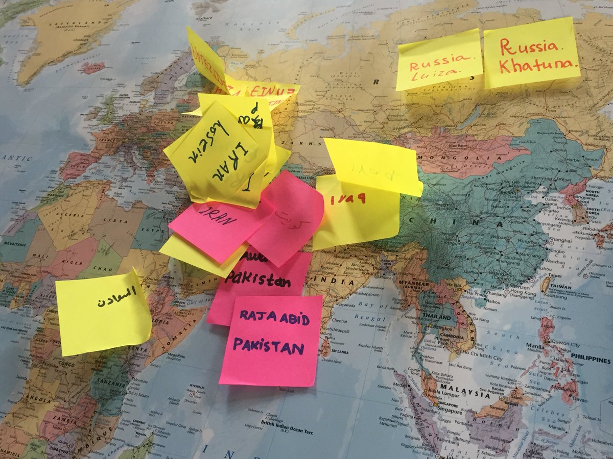 BeingWomanUK's tweet photo. #Englishmyway - Getting to know each other!Today we practised saying βhelloβ and shared where we come from on the map; pointed to our country of origin; and practised greeting in other languages too; #Namaste #Salam #Assalamalaikum #Salaw #Zdravstvuj ππ#DiversityandInclusion https://t.co/fbJZRRT0pE