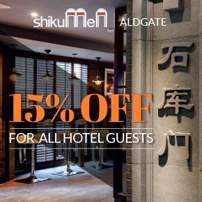 Get 15% off your entire restaurant bill when staying at the <a href="/DorsettCity/">Dorsett City</a> Hotel in Aldgate. 👍 

T&amp;C's: shikumen.co.uk/offers

#Hotel #Shikumen #Fusionfood