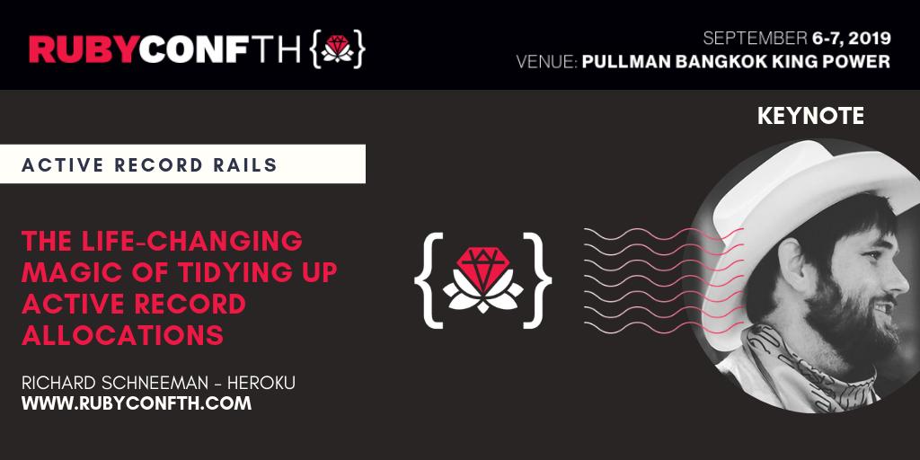 rubyconfth's tweet photo. @schneems is one of our keynote speakers @rubyconfth It's happening @ https://t.co/r4eqR9T2d2  !

#rubyconfth #rubyconfth2019 #rubyconf https://t.co/nHAL1hwQQ4