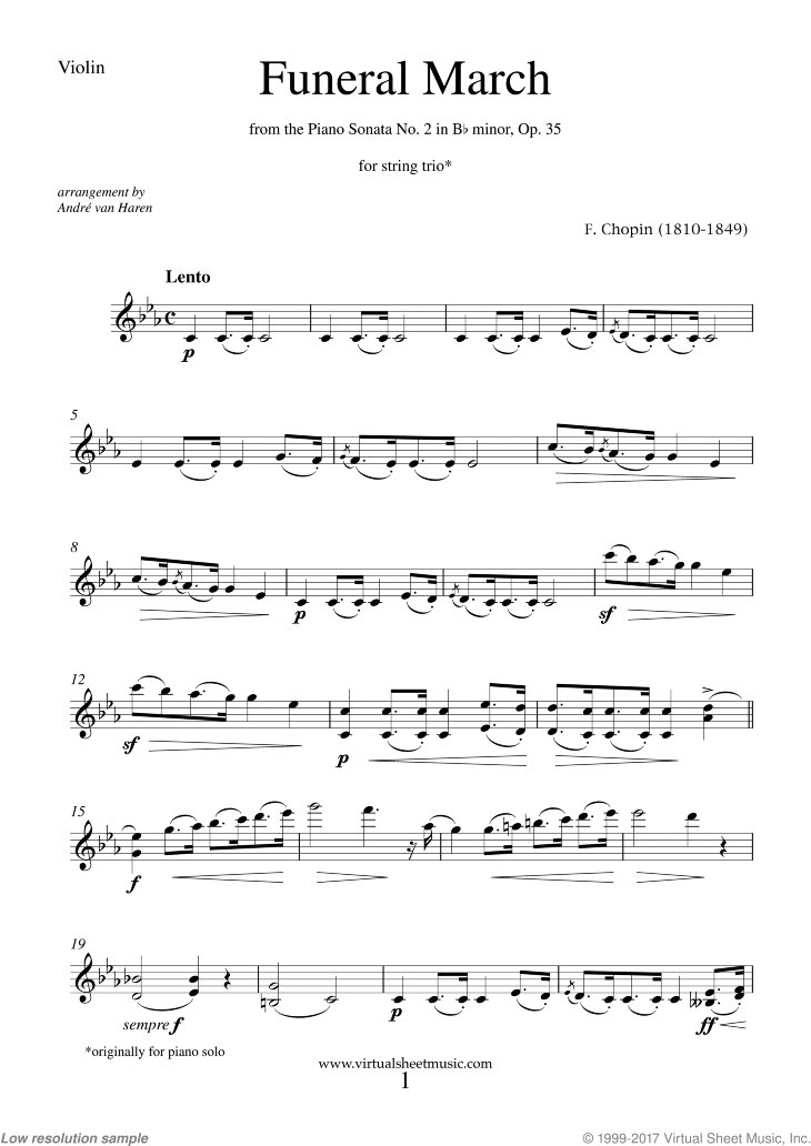 Virtual Sheet Music On Twitter Funeral March Parts For String