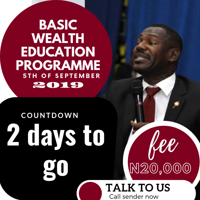 fmgplatform's tweet photo. ALL YOU NEED IS WEALTH EDUCATION NOT MONEY (2 DAYS TO GO)
Empower our Children,Unemployed,Corp members,young Entrepreneurs and Youth around you by sending..
Date 5th September 2019 Time-10 am Call 09033086879
#AtikuIsComing #AbujaTwitterCommunity #abujaevents #wealthmanagement https://t.co/76yCpdS58p
