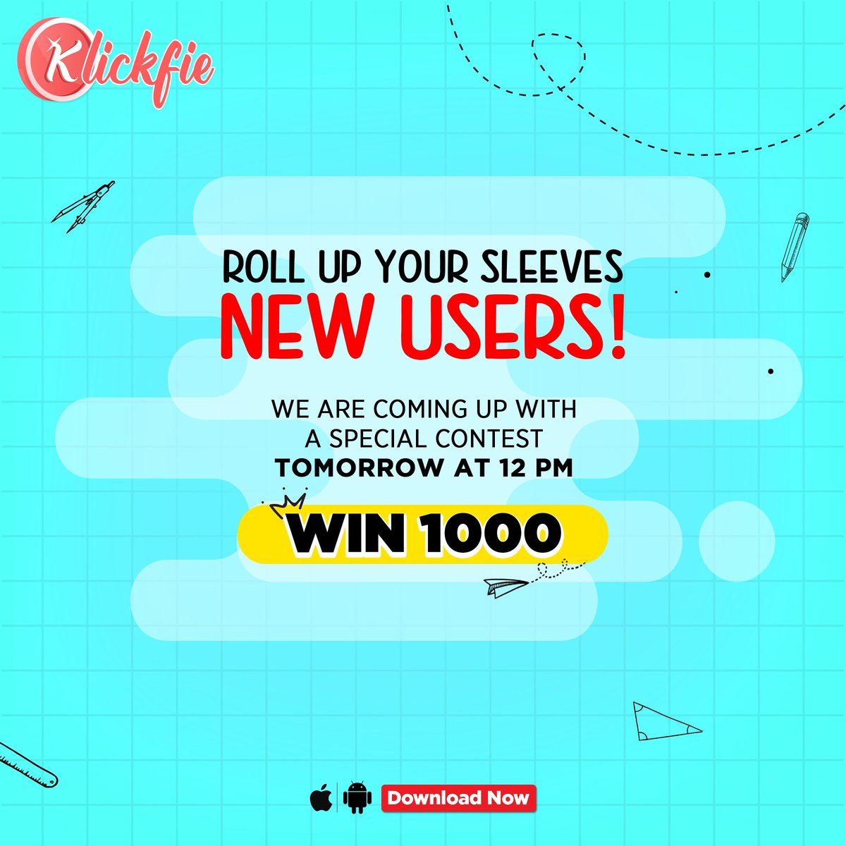 Klickfieapp's tweet photo. RED HOT : Contest only for new users by klickfie . Coming at 12 tomorrow. 
Download and win 1000!

#contest #contestalt #giveaway #giveawayalert #contestgiveaway #giveaways #giveawaycontest #giveawaytime #contests #instagiveaway #win #competition #india #follow #contestgram https://t.co/OCmVzLiwSc